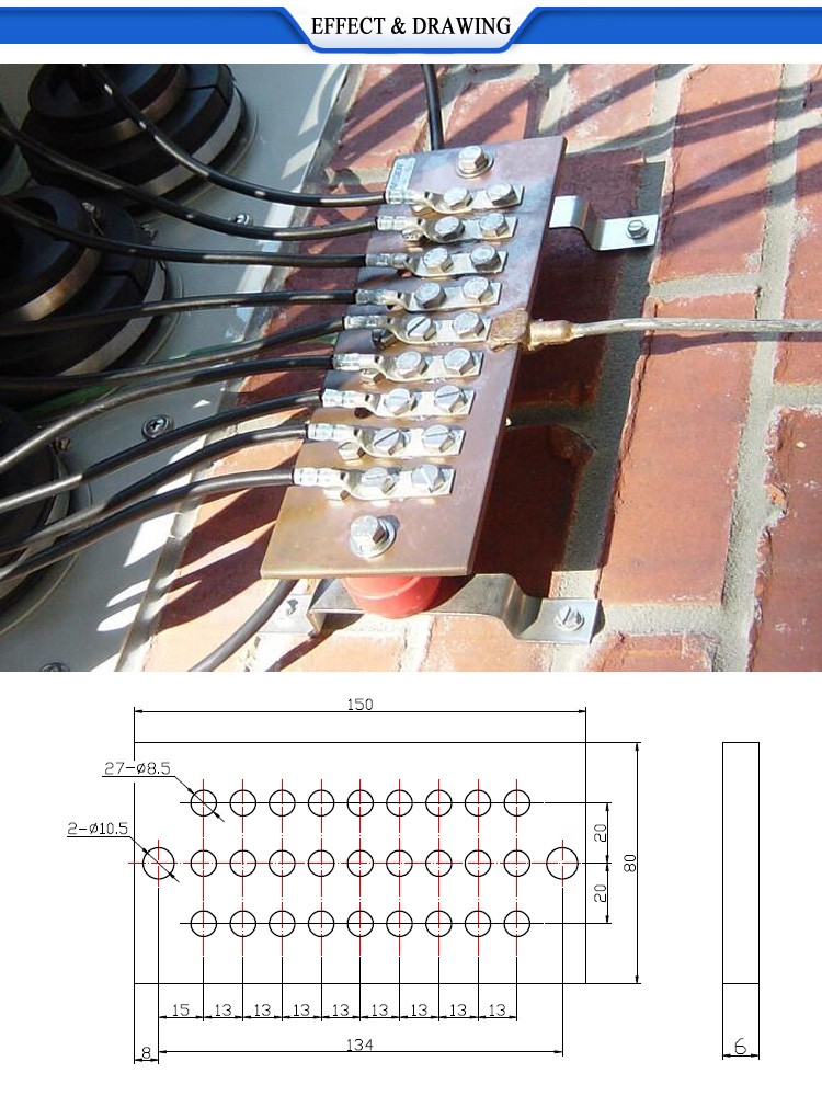 Low Price Electrical Copper Busbar of Grounding